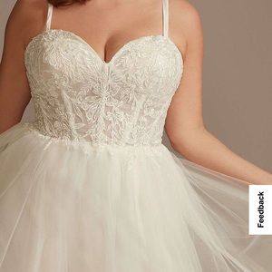 David’s Bridal Sheer Boned Bodice Tulle Wedding Dress